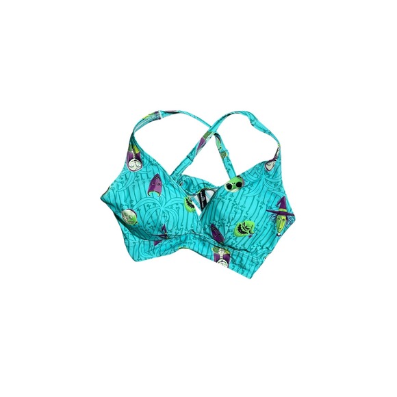 Disney The Nightmare Before Christmas Teal Padded Swim Top Women's Size 00 - Picture 1 of 9